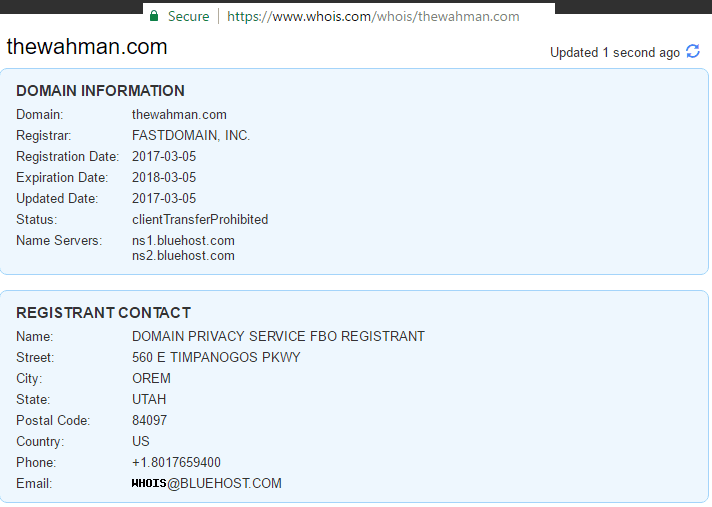 whois domain information with whois protection