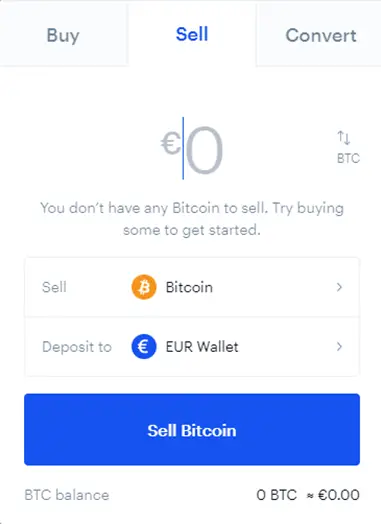 Selling Bitcoin (BTC) to Euro through Coinbase