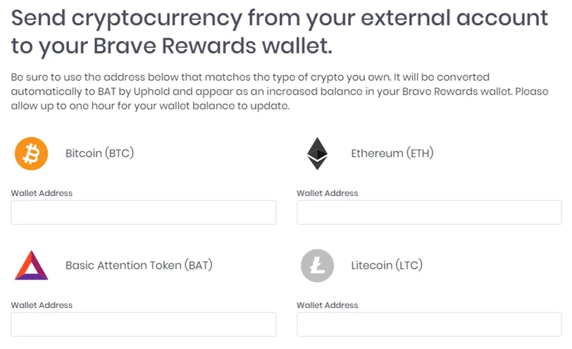 Methods of adding Basic Attention Tokens to your Brave wallet.