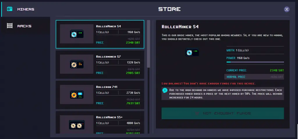 Rollercoin buying virtual miners