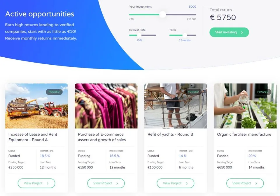 Projects available through wisefund
