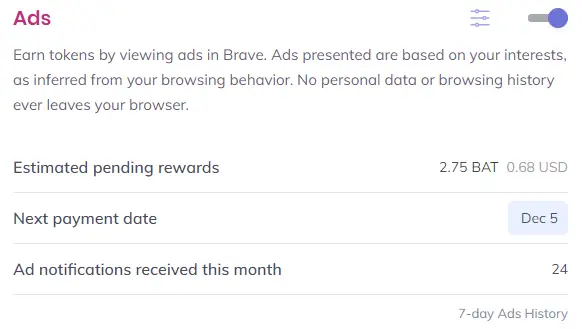 Brave Browser Rewards