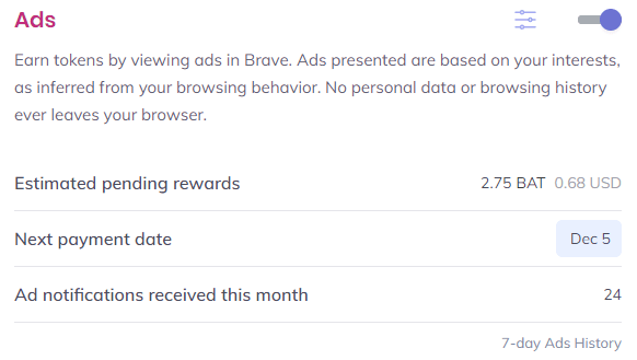 Brave Browser Rewards