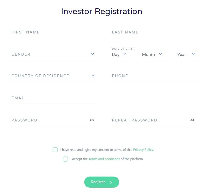 Registering as an Investor through Wisefund