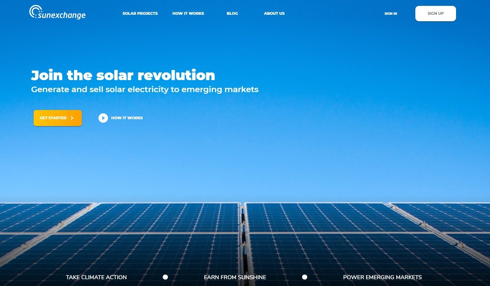 The Sun Exchange Homepage Image