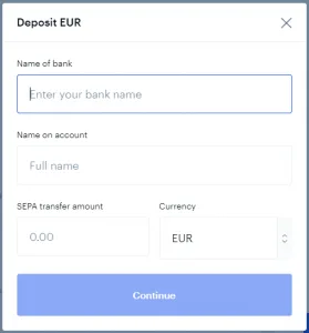 Coinbase Deposit EUR