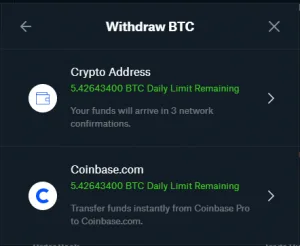 Withdraw BTC