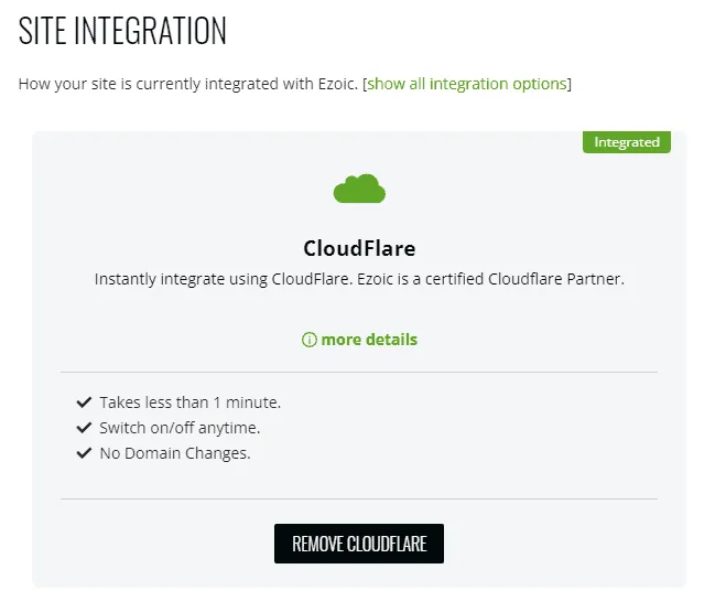 Ezoic and CloudFlare integration