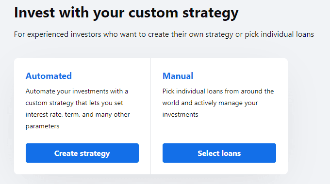 Invest with your custom strategy example