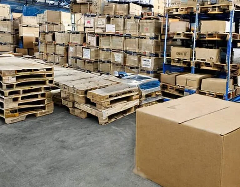 a warehouse full of pallets